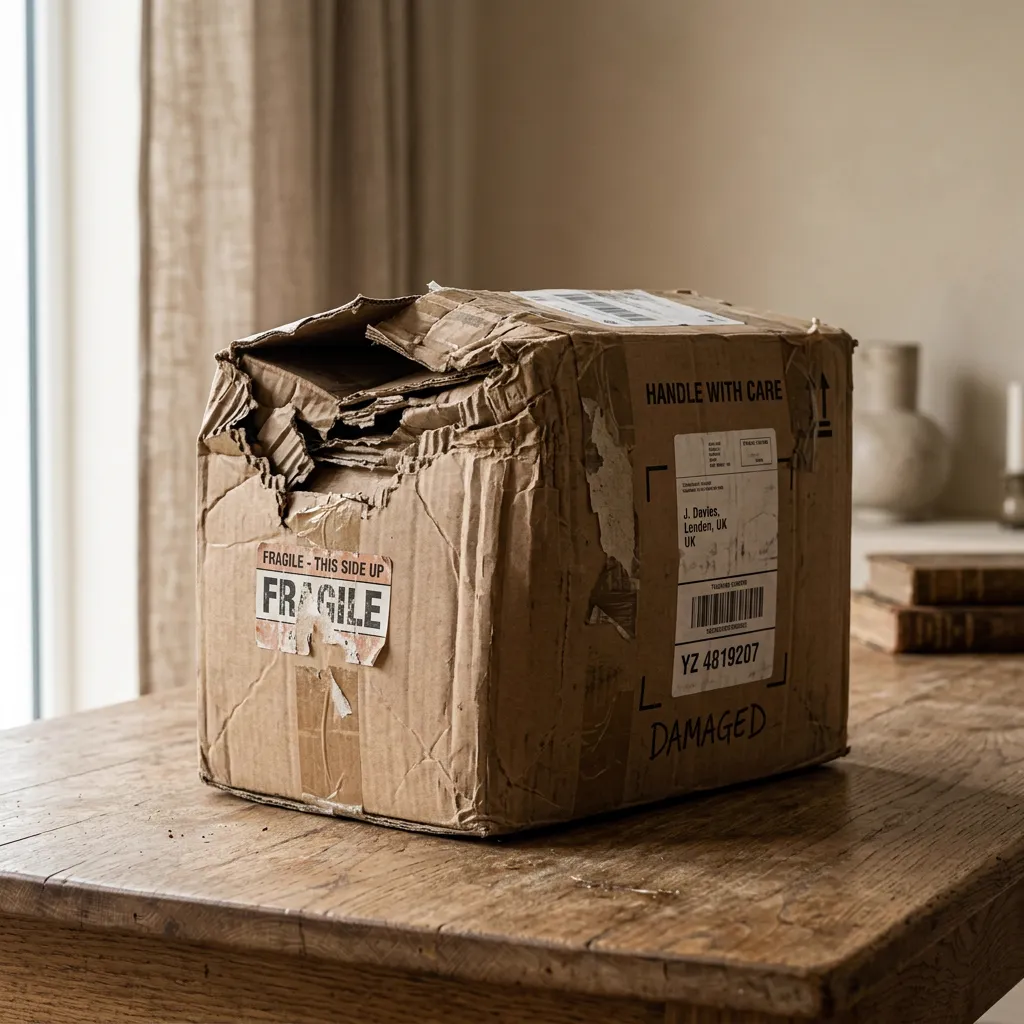 Zerstörtes Paket